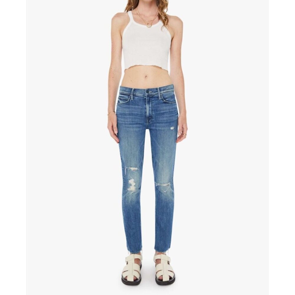 MOTHER The Mid Rise Dazzler Ankle Fray in Weekend Warrior Size 26